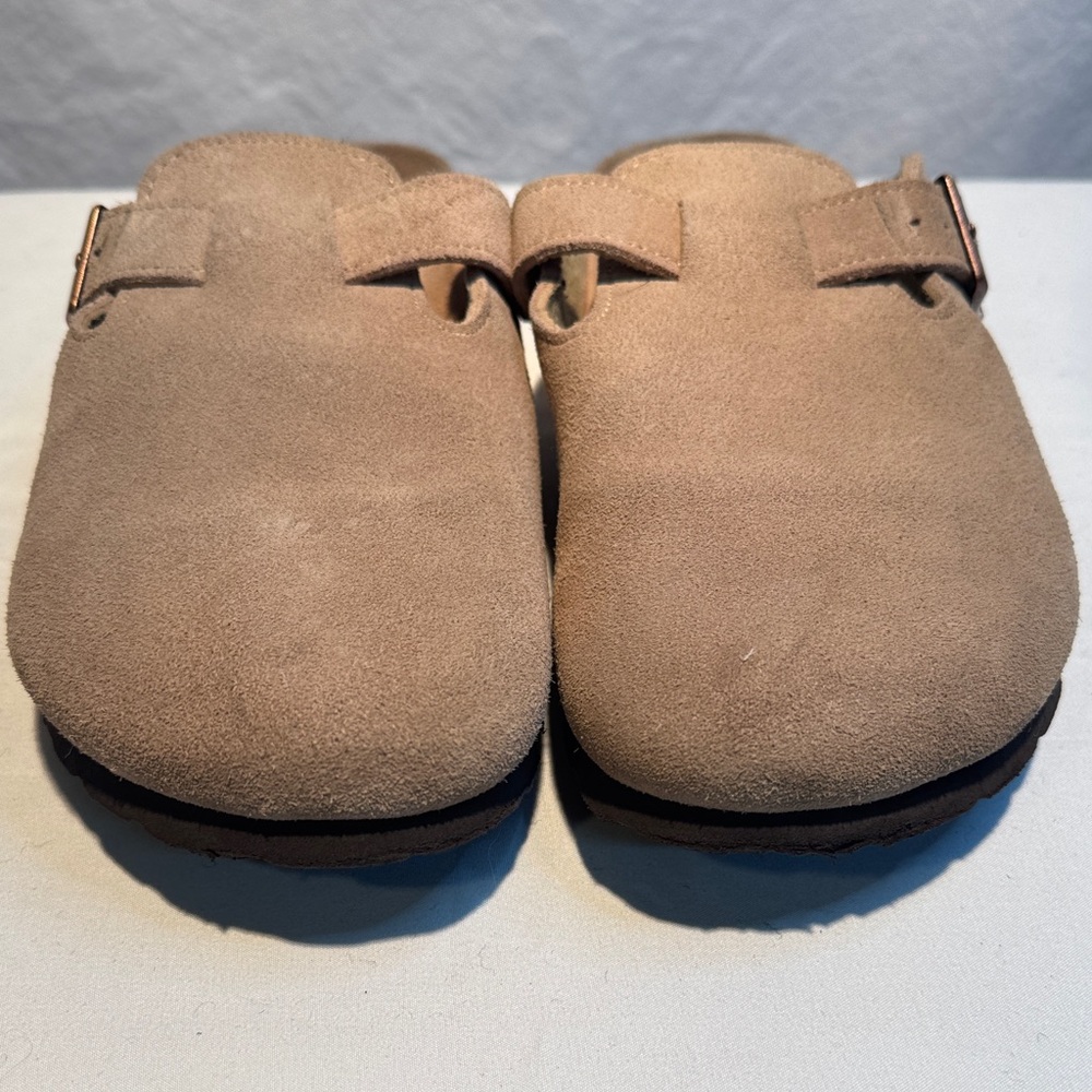 Women's Tan Suede Slippers - Picture 7 of 8